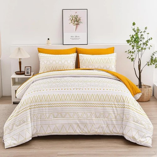 Comforter Set King Size 7Pc Bed in A Bag Grey White Comforter Geometric Bohemian - Picture 27 of 33