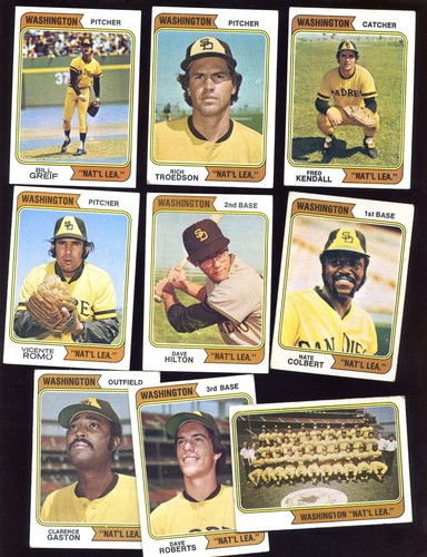 1974 Topp Baseball Card Lot All Washington Nationals Variations 9 Diff VG/EXMT