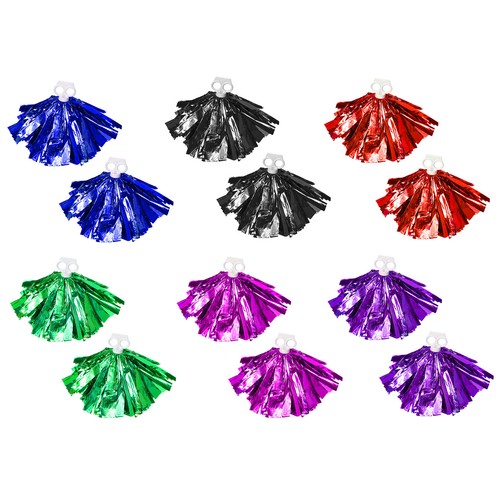 Kids 2 Pack Cheer Leader Shiny Pom Poms for Team Spirit Cheering Performance - 第 4/40 張圖片