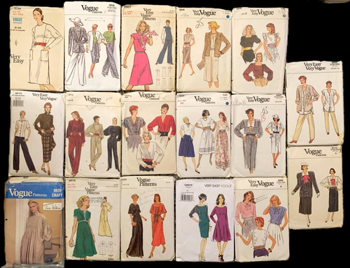 17 Vogue Vintage Schnittmuster gebraucht meist 80er Jahre gesmoktes Dichterkleid - Bild 18 von 18
