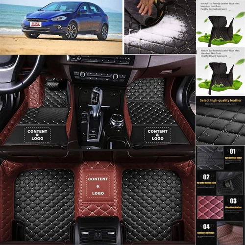For Fiat 500L 500X Car Floor Mats All Weather Luxury Custom Waterproof Carpets - Bild 3 von 35