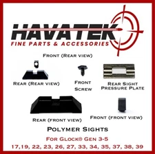 for glock Polymer Front Rear Sights Gen 3 & 4 - 17 19 26
