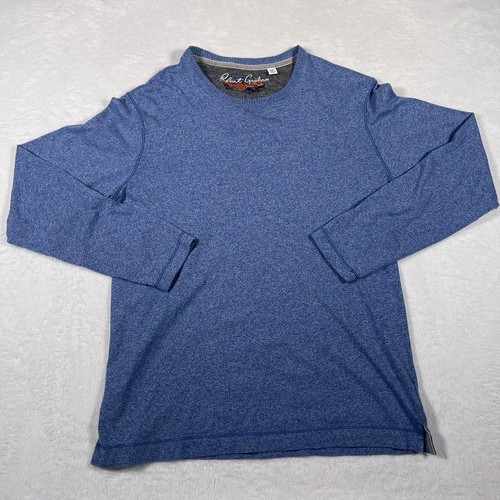 Robert Graham Banded Crewneck Long Sleeve Sweater Men’s Medium Blue Cottagecore - Picture 2 of 9