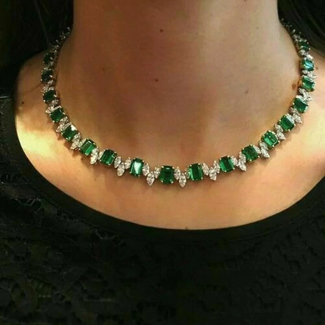 Lab on sale emerald pendant