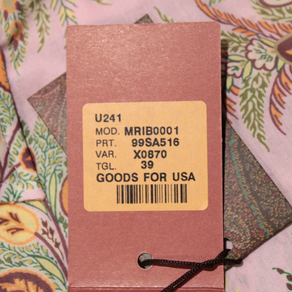 Etro NWT Whimsical Printed Dress Shirt Size 39 in Pink