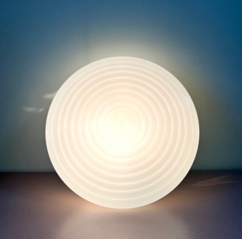 Vintage Soviet Ceiling Lamp White Milk Glass Shade 1970s Industrial Light USSR - Picture 8 of 9