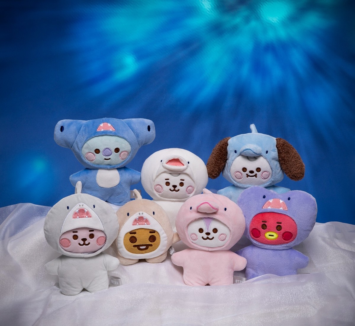 BTS BT21 Baby Sea Creature TATA Plush Doll line friends 2024