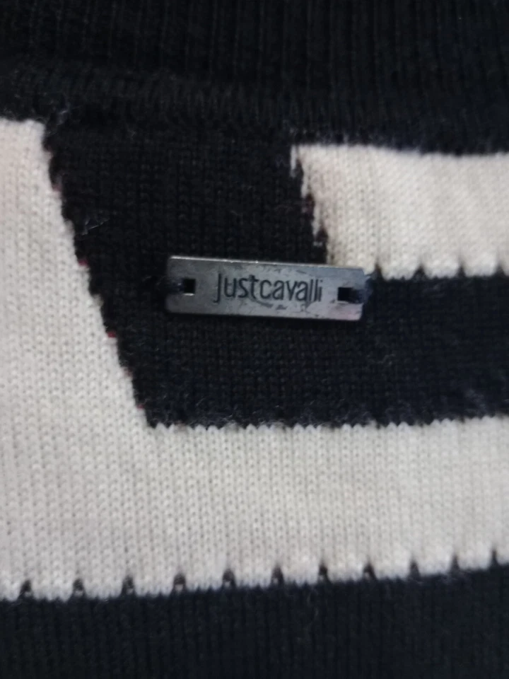 Suéter Just Cavalli talla mediana azul marino y blanco a rayas Foto 3 de 4