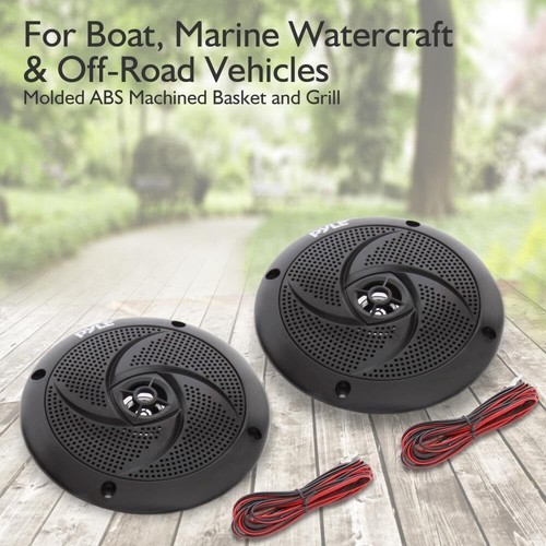 4 Inch Waterproof Marine Speakers Weather Resistant Low Profile Design Pair - Picture 2 of 7