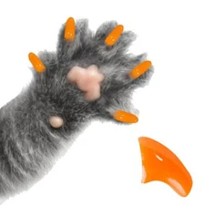 TANGERINE ORANGE ~ 60 PIECE Soft Nail Caps for Cat Claws ~ PRETTY CLAWS ~ Paws
