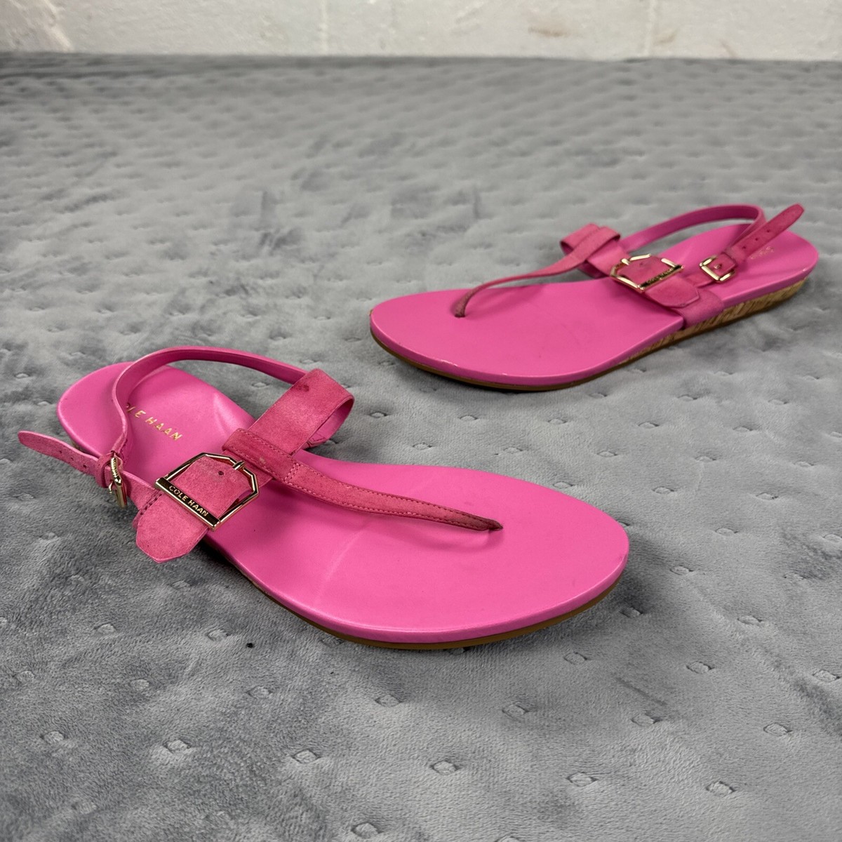 Cole Haan Sandals Womens B Francine Pink Cork Slingback BHFO