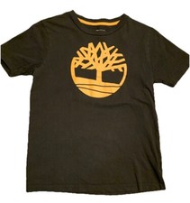 Timberland Boys Logo Tee Shirt Youth Large 14/16 Black Back To School