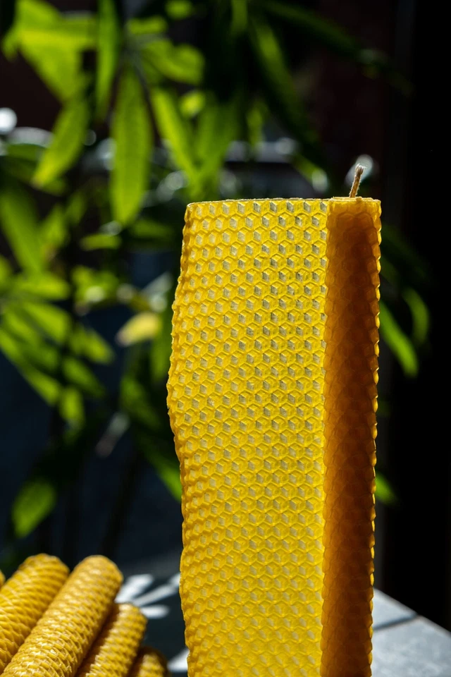 Taper Candle Sets Beeswax with Wooden Gift Box-Handmade–Organic-Dinner Candle - Image 2 of 4