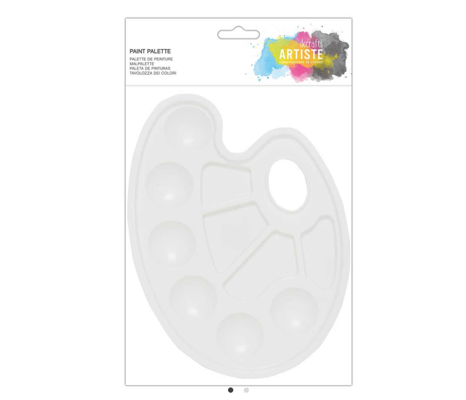 Paint Palette - Docrafts - Hand Held - White Plastic