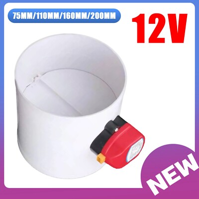 PVC Electric HVAC Air Valve Solenoid Air Motorized Duct Damper Valve 75-200mm