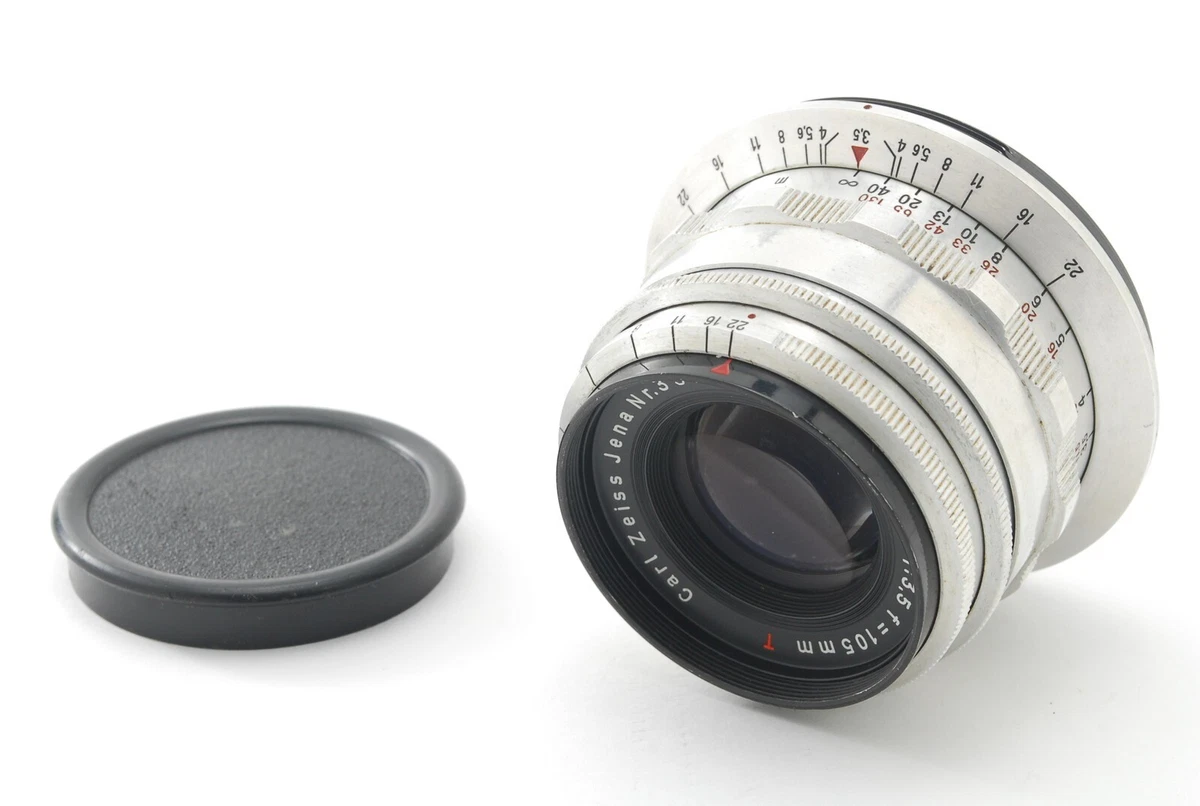 CARL ZEISS JENA TESSAR 10.5CM 105MM F3.5 RED T* CONTAX LENS FOR