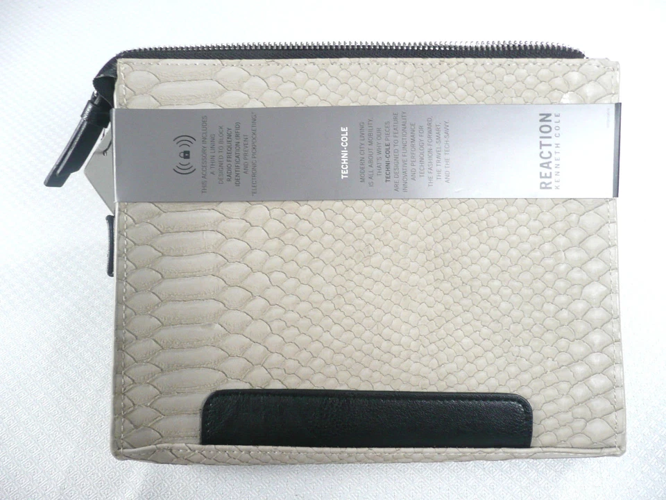 Kenneth Cole IPad Cover Techini Cole RFID Blocking Travel Pouch Earbuds MINK New - Image 2 of 4