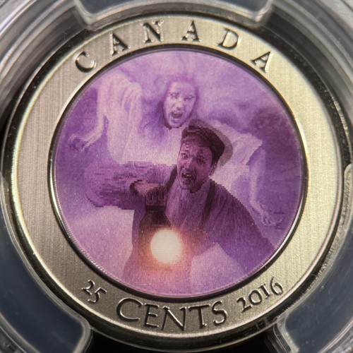 CANADA. 2016, 25 Cents - PCGS SP69 - Top Pop 🥇 Haunted Ghost Bell Island Hag - Picture 5 of 9