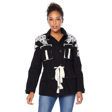 Wendy Williams Military Jacket With Lace Detail -m- 549428-r