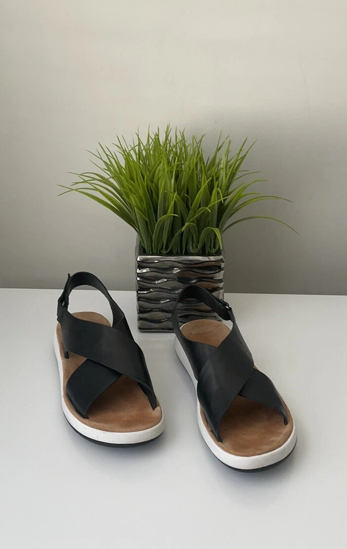 Clarks Jemsa Cross sandalo donna pelle nero taglia 8 5 comodo da passeggio