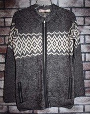 NWT Hanna Andersson Women's Black White Nordic Zip Cardigan Small