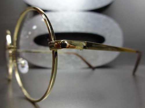 Hombres o Mujeres DE GRAN TAMAÑO RETRO Estilo Lentes Transparentes Gafas Grandes Redondas Marco Dorado - Imagen 6 de 9