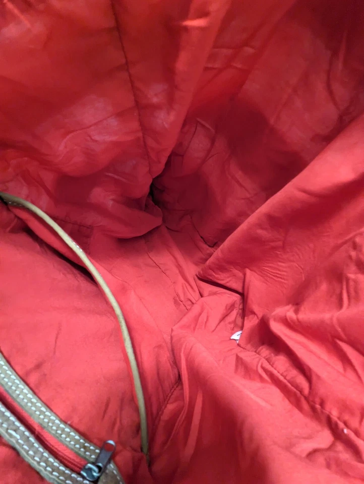 Bolso de Mano Life is Good de Lona a Rayas Rojo y Blanco, Etiqueta Colgante Original Foto 3 de 4