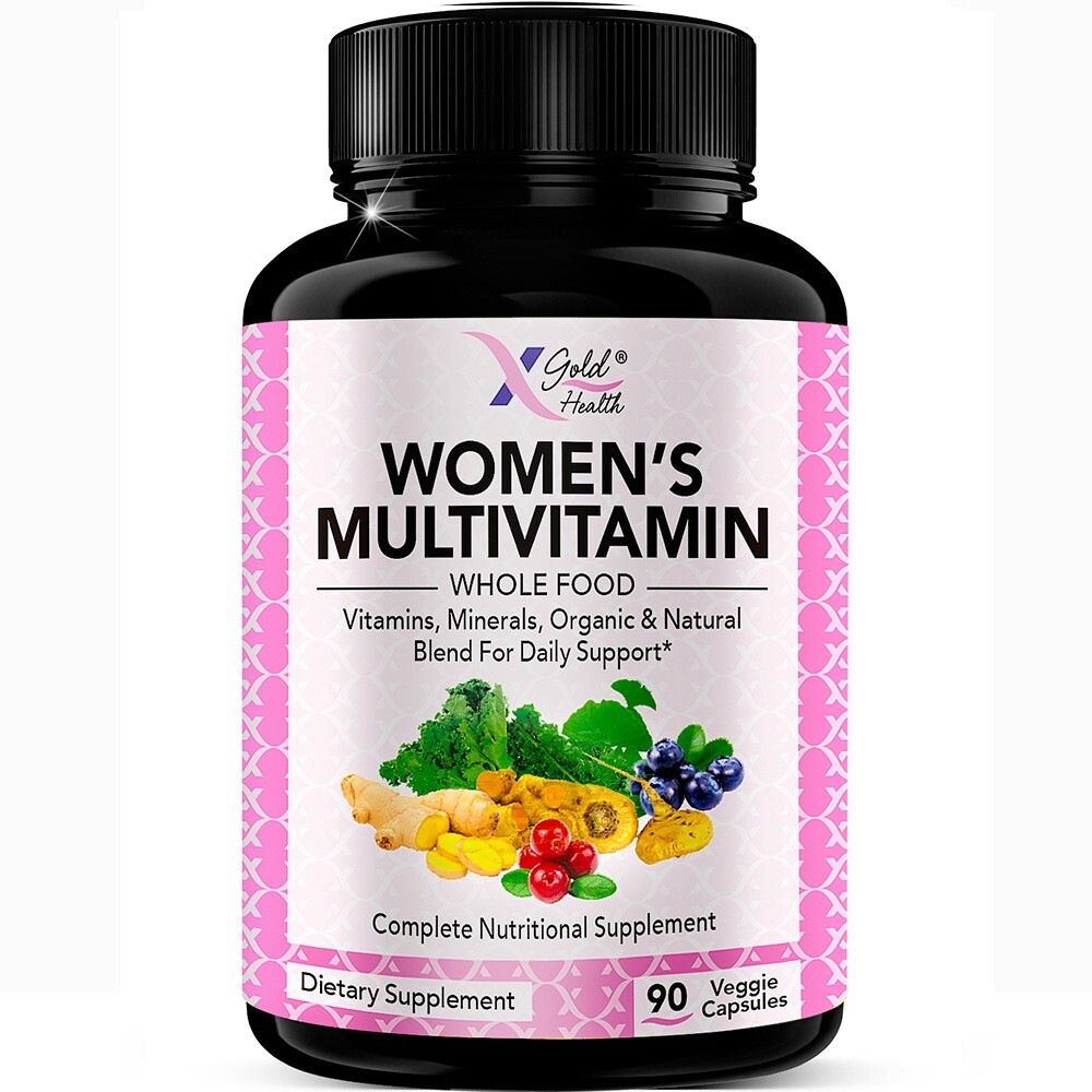 Multivitamínico diario vegano para mujer con ingrediente natural orgánico a base de alimentos integrales