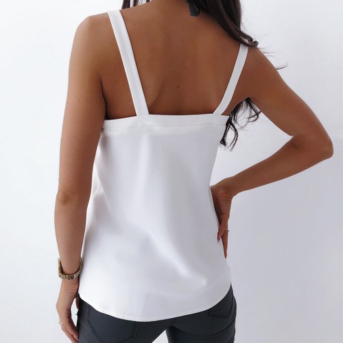 Frauen Ohne Grüne Ärmel Lose T-Shirt Damen Camisole Camisole Bluse Tops T ≌ - Picture 8 of 18