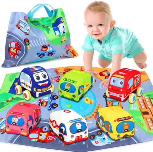 Baby Toys 6 to 12 Months - Soft Car for 1 Year Old Boy Girl with...