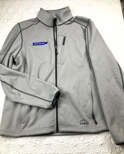 LL Bean Men's sz Large Regular Pro Stretch Fleece Jacket Grey Full Zip BamTech