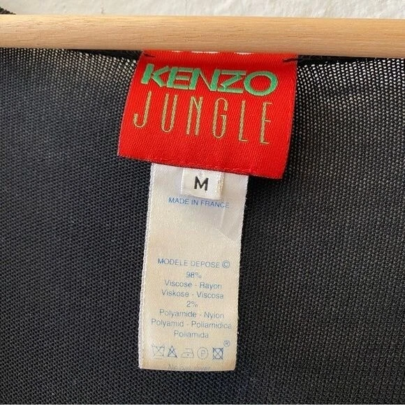 Kenzo Abito in maglia a righe floreali giungla nero medio