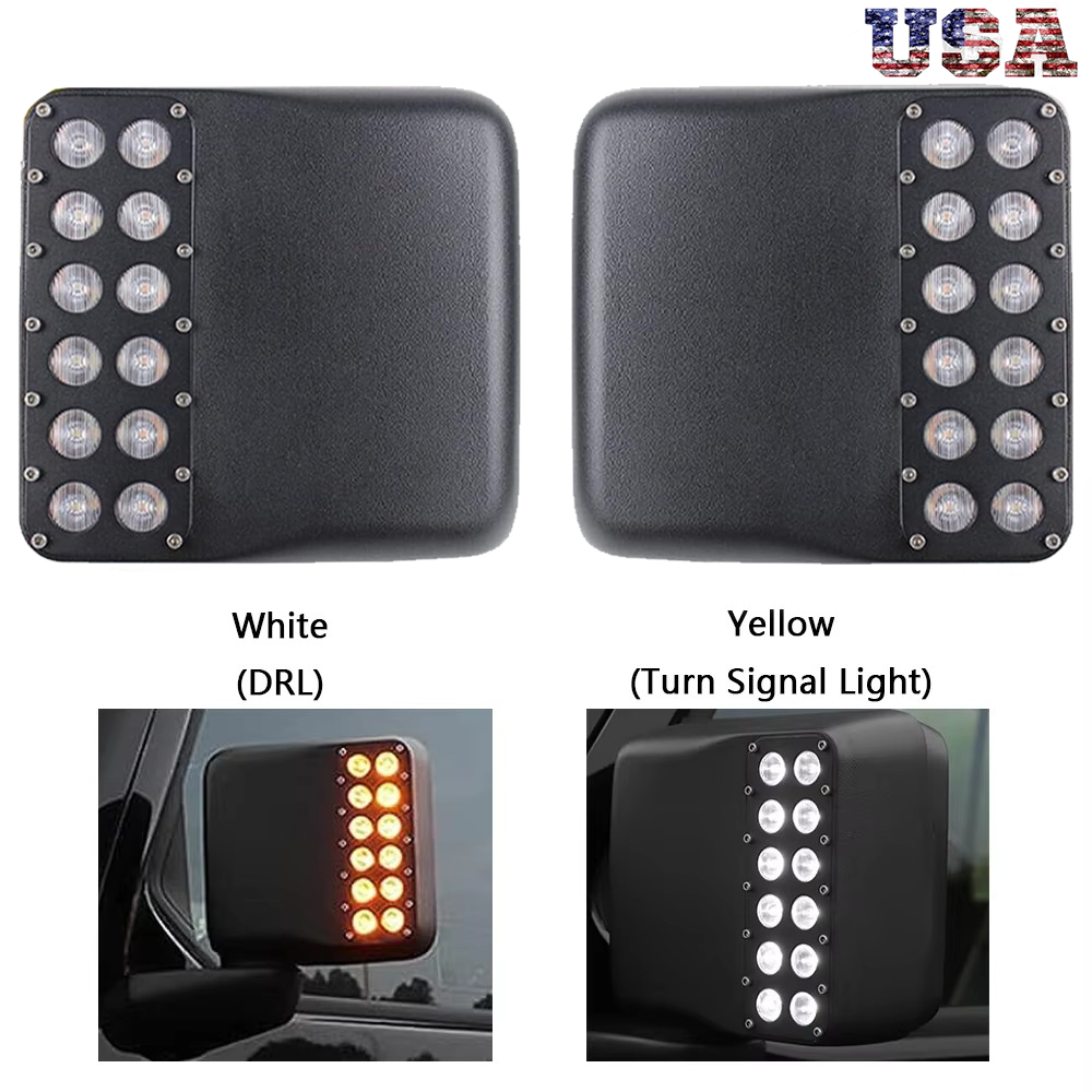 LED Side Mirror Light Signal Lamps for Jeep Wrangler JL JLU Gladiator JT 2018-24