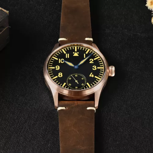 SAN MARTIN SN0117-Q Automatik CuSn8 Bronze Etui 41mm 10 ATM Herren Fliegeruhr - Bild 34 von 35