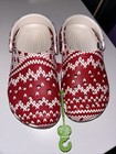 NWT Crocs Holiday Ugly Christmas Sweater Clogs Red White Women’s 6/Men's 4