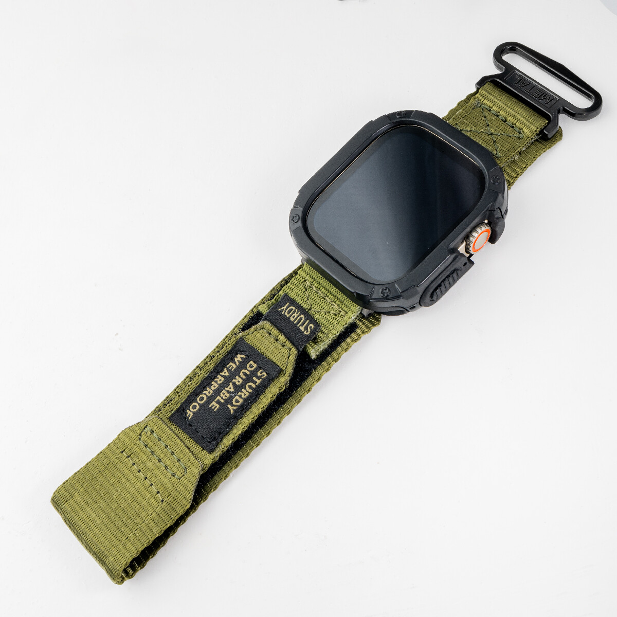 Tactical Nylon Strap + Case for Apple Watch 11 10 9 8765 Band