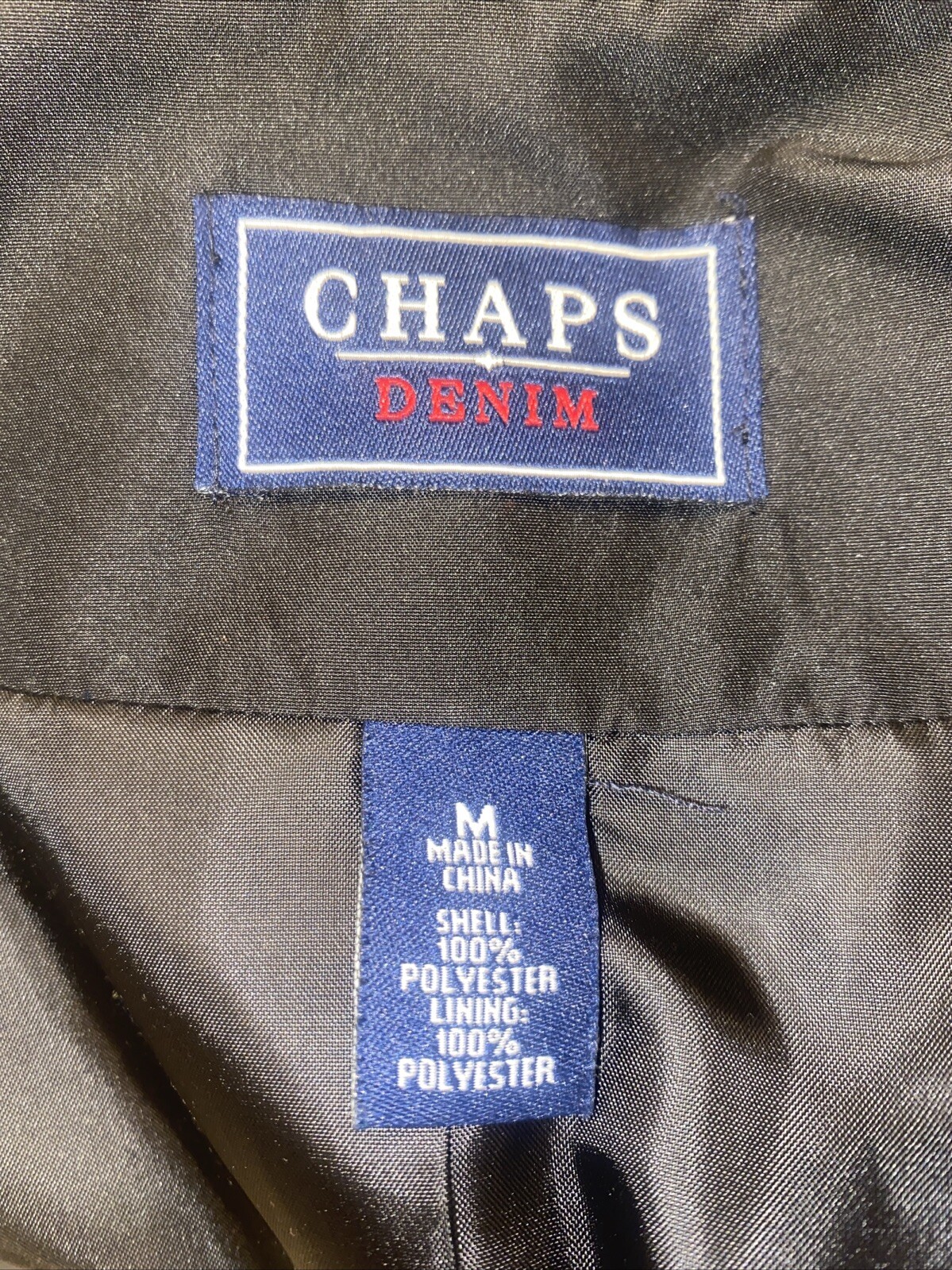 Chaps Denim Black Polyester Toggle Zip Front Vest… - image 4