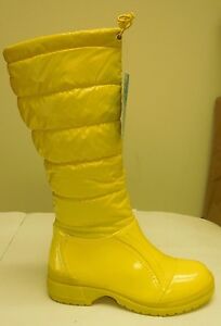 De Blossom Womens Malak 1 Black Nylon Waterproof Patent Faux Leather Rain Boot