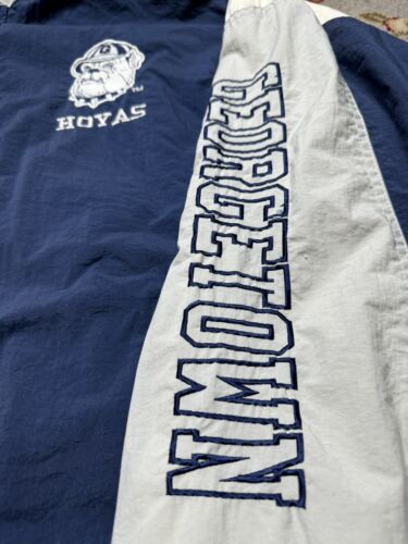 Giacca frangivento vintage Georgetown Hoyas anni '90 Starter uomo grande blu vintage - Foto 3 di 6