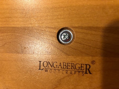 Cesta redonda Longaberger con asa de tapa tejida a mano 1997 4,5"" - Imagen 4 de 6