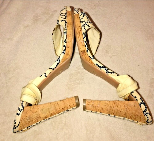 Authentische Chanel 5 Stoff Crazy CC Logo Slide Wrap Up Korkabsatz CC Absatz Sandalen Gr. 41 - Bild 11 von 18