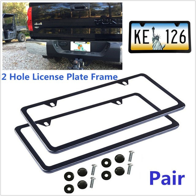 Dodge Charger SRT-8 SRT8 Front Black Stainless Steel License Plate Frame w// Caps