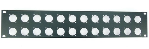 2x 2 HE U Rackblende vorgebohrt 24 x XLR D Typ Frontplatte Rackpanel Rack Blende - Bild 5 von 7