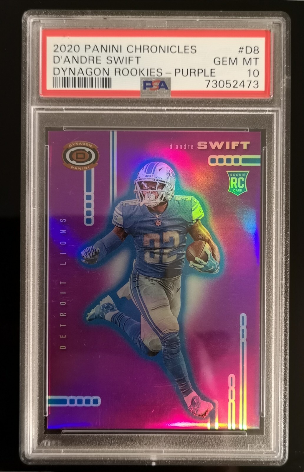 D'Andre Swift Panini Chronicles Dynagon Rookies #D8 Purple