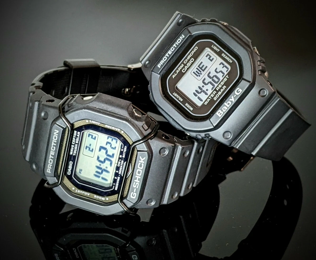 GREAT WATCH Couple Black G Shock Solar Multiband RARE The