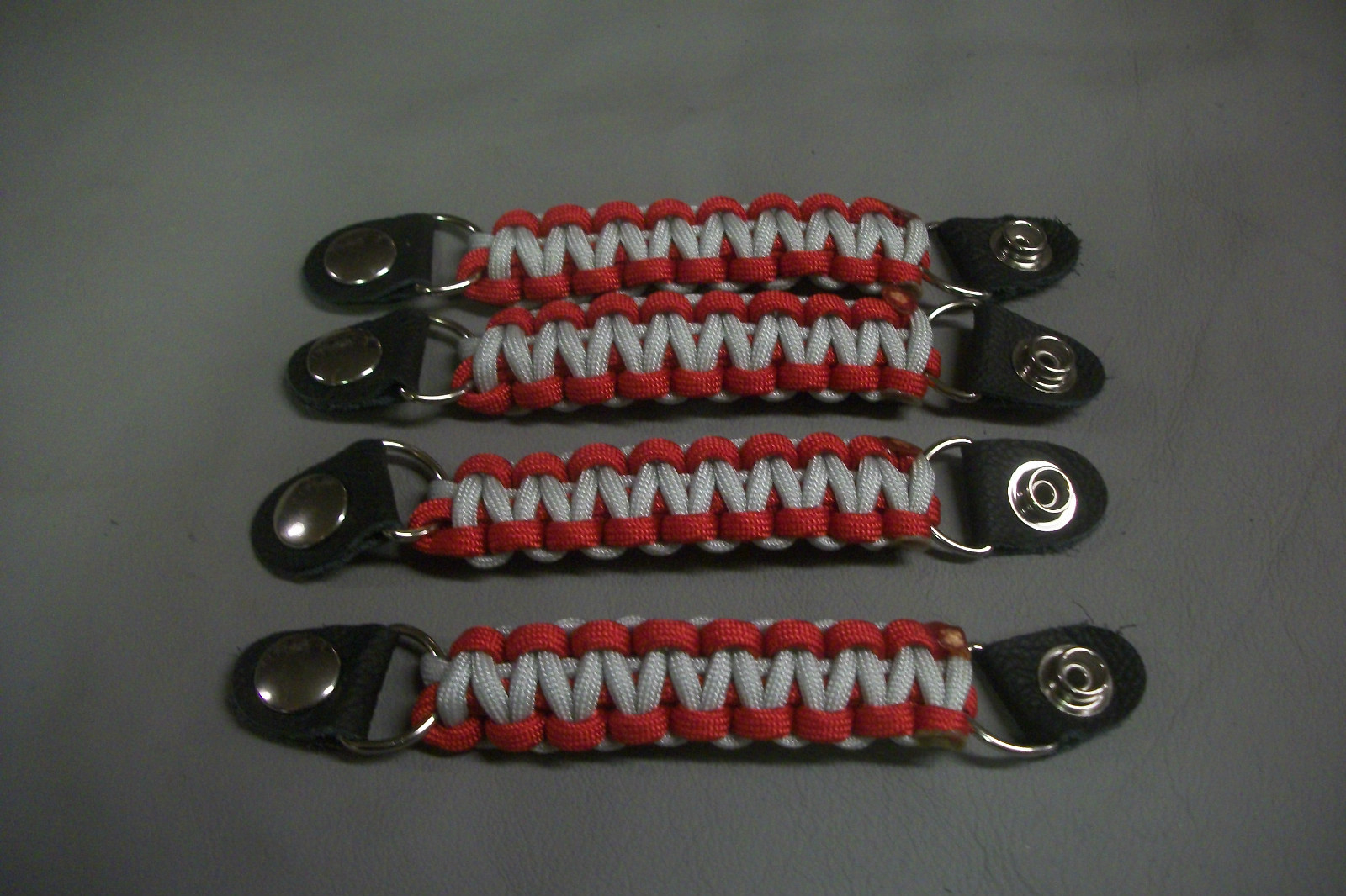Vest extenders paracord Light weight RED & GRAY!!!! Set of 4. By Stitch
