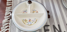 1944 CERAMIC BABY WARMING DISH and BUTTERSCOTCH BAKELITE HANDLES LITTLE BOY BLUE