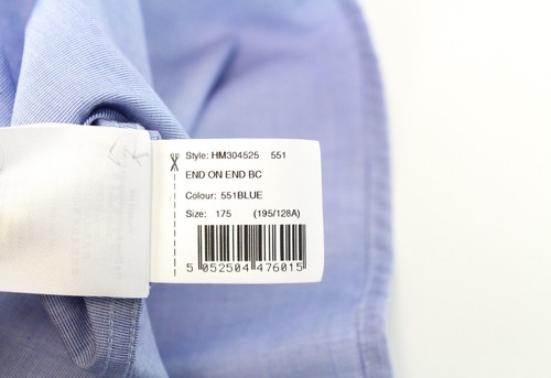Hackett 44/17 1/2 Hombre Camisa Delgado Azul Puro Algodón Manga Larga Corte - Imagen 9 de 9
