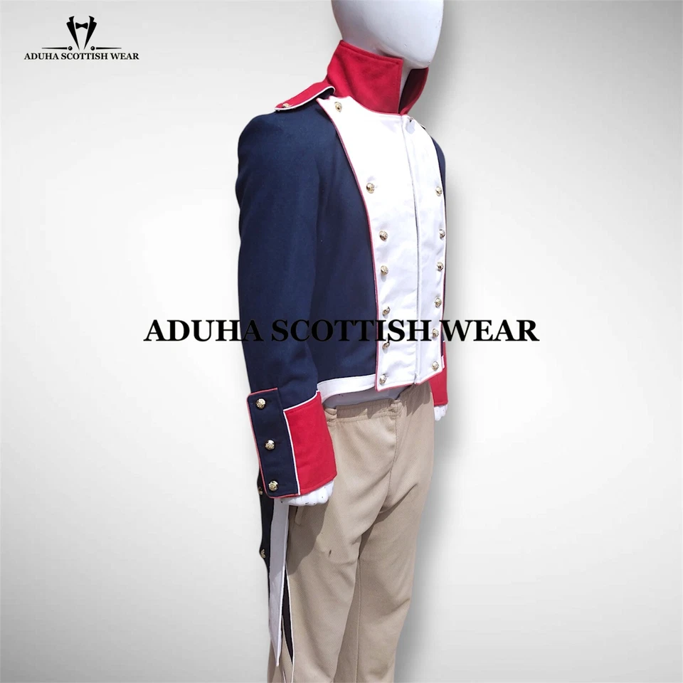 New Men's Blue Reproduction French Napoleonic Uniform Blue Wool Coat Quick Ship - Image 2 of 4