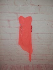 NEW B. Darlin Juniors 3/4 Fluorescent Strapless A Symmetrical Hoco Dress 4972